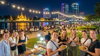Amazing Phnom Penh's Walk Street | Tour in Cambodia 4K HDR