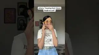 Friends laughing on call
