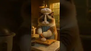 😺 AI Cat Chef Makes Salmon Sushi 🍣 | Funny & Relaxing ASMR Short #aicat #cat #aianimation