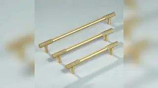 Arion Knurled Brass Cabinet Handle in Gold | Luxury Cabinet Hardware