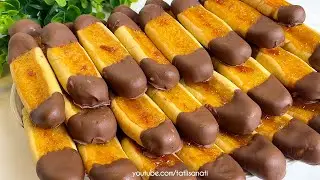 🏆 KATI YAĞSIZ! Çayın Yanında Bağımlılık Yapan 😍 Kayısılı Çikolata Kaplı Kurabiye