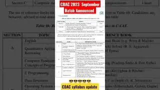 CDAC Letest Syllabus 2023