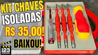 MAIS BARATO DO QUE PAGUEI! KIT DE 6 CHAVES ISOLADAS COM &Oacute;TIMA QUALIDADE + CANETA TESTE ELETRICISTA.