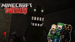 Отец и сыновья пытаются выжить в Minecraft Horror (дополнение Dwellers)