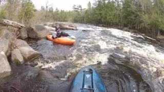 Peshtigo River Whitewater Kayaking Using Hi-N-Dry Rolling Aid - Dad's POV
