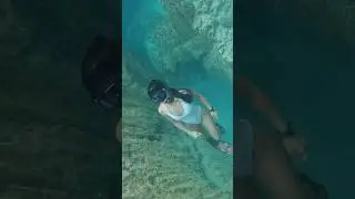 Girl in White - Elegant Swimming #shorts #freediving #travel