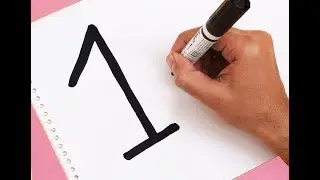 How to turn Number 1 into a Cartoon CANDLE ! Drawing Art for kids