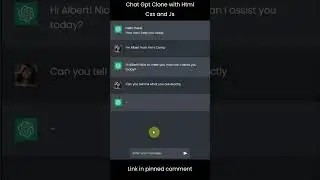 Chat Gpt Clone With Html Css and Javascript  #shorts #chatgpt #html #css #javascript #programming