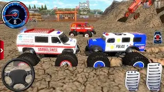 Juegos De Carros - Police Monster Truck, Fire Truck, Ambulance Dirt Car #2 - Android / IOS Gameplay