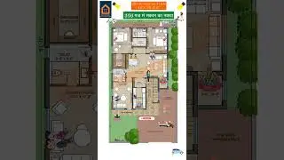 42 by 75 Feet 3BHK House Plan in 350 sq yards