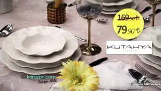 K&uuml;tahya Porselen Milena Krem Porselen 24 Par&ccedil;a Yemek Takımı