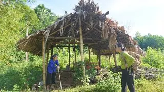 TIMELAPSE VIDEO- girl gives food to poor people and helps old lady repair and clean old houses