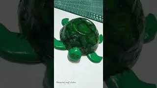 diy cute tortoise 🐢 with old diya//diya craft #shorts #art #tortoise #craft #viralshorts #clayart