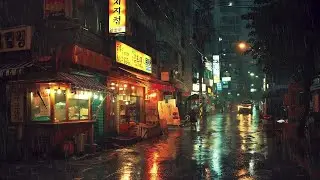 Blinking Lights in Kyoto Street 🏮 Chill Lofi Hip Hop Mix and Light Rain Ambience
