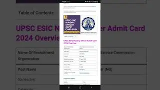 UPSC ESIC Admit Card 2024 Out for Nursing Officer Exam, Hall Ticket Link #thinkgovtjobs
