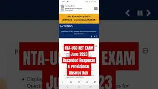 NTA-UGC NET EXAM June 2023Recorded Response& Provisional Answer Key