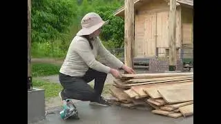 Building an outdoor kitchen roof, floor, and exhaust hood #CountryLife #WildernessBuilding#wildbuild