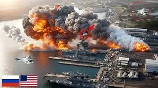 1 HOUR AGO! A US naval base was brutally destroyed by Russian SU-57s, watch what happened!