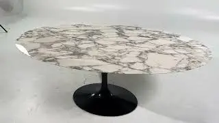 Eero Saarinen for Knoll Mid Century Marble 78 Inch Oval Dining Table