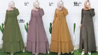 (Gamis cantik) 30 model baju gamis terbaru 2021 polos dan motif kekinian