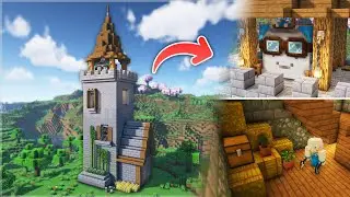 ⛏️ Minecraft :: How to build a Medieval Castle Tower with Happy Ghast 🏰 [마인크래프트 해피가스트 중세 성탑 건축강좌]