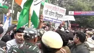 IYC protest outside Pakistan embassy against the vandalism of Nankana Sahib Gurudwara.