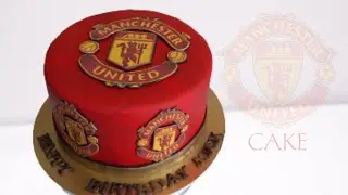 Manchester united cake/simple fondant manU cake.