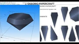 Diamante Azul Oscuro Brillante en Papercraft
