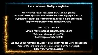 [Course24h,com] Lauren McManus - Six-Figure Blog Builder