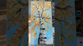 🍂 Fall colours, a tall birch tree, and juicy impasto texture - today&rsquo;s class has it all!
