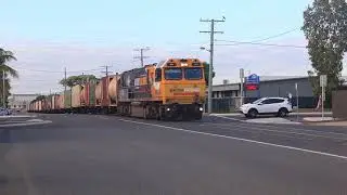 Australian Trains - Street Running on Denison, 23rd June 2018
