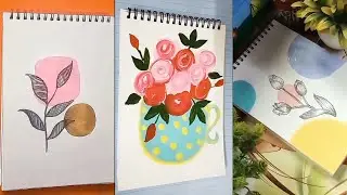 6 types of drawing | Acrylic painting ideas | easy cool art 