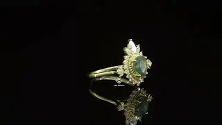 Celestial Green Moss Agate Ring 🌙✨ | Unique Nature-Inspired Engagement Ring #ring #shorts #pear