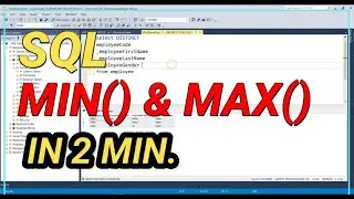 The SQL MIN() and MAX() Functions | MIN AND MAX IN SQL | SQL Functions | #techconcepts