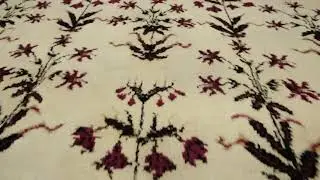 Antique Agra Rug in Cream with Red Floral Patterns | Rug & Kilim - 12116