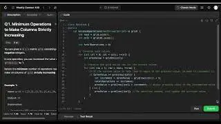 Leetcode Weekly contest 430 | Minimum Operations to Make Columns Strictly Increasing | Solution
