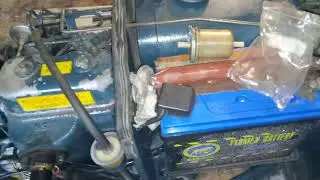 Замена топливных фильтров на японском минитракторе Кубота B6000.