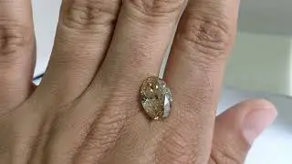 natural Fancy Yellow Brown Diamond Oval 5ct certified by GIA