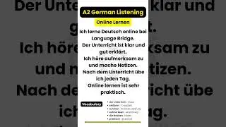 EASY A2 GERMAN LISTENING | Online Lernen | @Language__bridge001   #languagebridge #germanlanguage