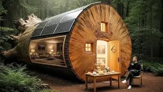 I Built a Luxury House Inside a Giant Tree Trunk (ASMR)
