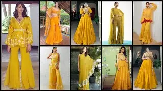 Stylish Yellow Dress For Girl Haldi Function 2025 | haldi dress design for girl| yellow suit design 