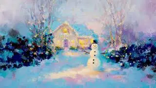 Snowman Wonderland ❄️ Dreamy Impressionist Snow Scene | 1 Hour Winter Ambience | January Ambience