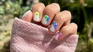 GRADIENT RAINBOW COW PRINT Mani | Dip Powder Nails | Using GEL PAINT | Cloyce