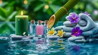 🌿🌺💧🍃🎶 Tranquil Piano Music with Bamboo Water Sounds for Deep Sleep and Calm