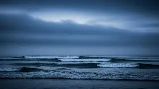 Quiet Night Ocean Ambience | Healing Sound for Stress Relief and Calm Mind with Rolling Waves