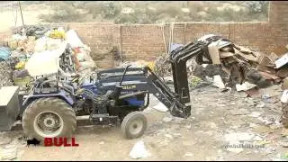 BULL v2 loader with double boom sugarcane grabber on sonalika  handling paper