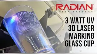 3 Watt UV 3D Galvo Laser Marking on Glass Cup