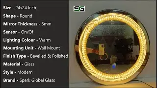#2 Round Shape | Illuminated 3d View Infinity LED Mirror With Warm Light | @sparkglobalglass