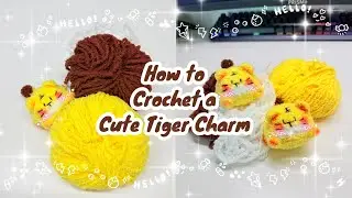How to Crochet a Cute Tiger Charm 🐯🧶 | Easy Amigurumi Keychain DIY (No voice instructions)