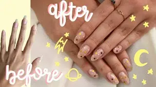 starry nail design💫 | at home real nail manicure